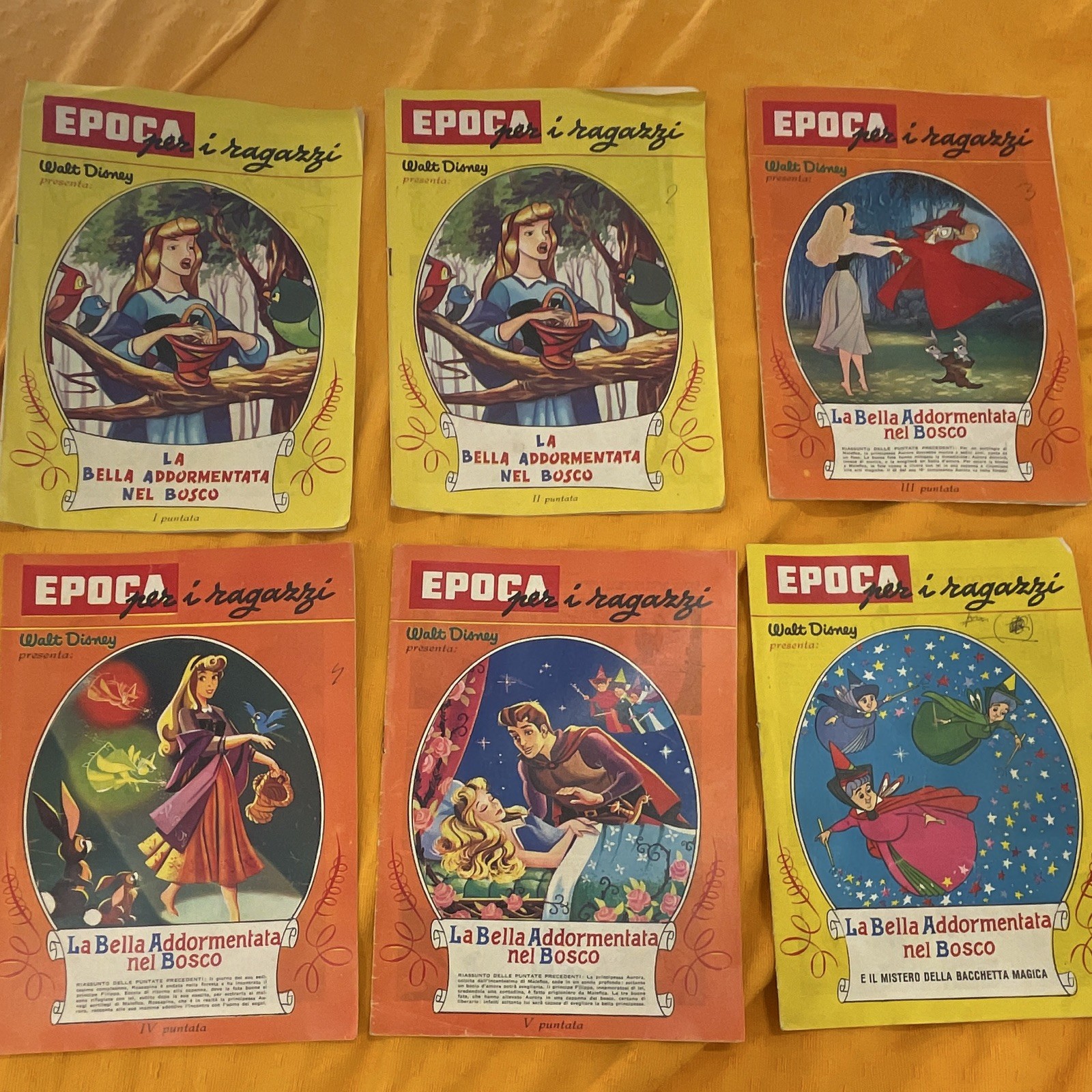 Walt Disney Epoca per i ragazzi lotto 6 fascicoli La Bella Addormentata
