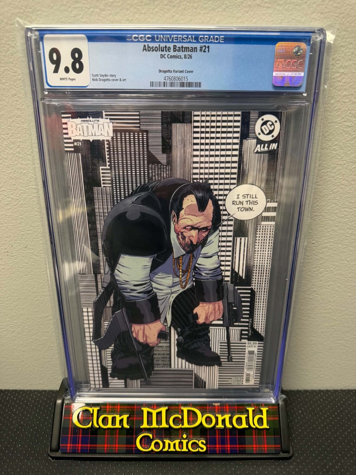 Absolute Batman #21 Nick Dragotta Variante Copertina Classificata CGC 9.8