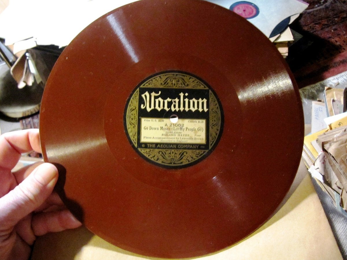 1st Rec 1923 NEGRO Tenor ROLAND HAYES Go Down Moses/ BY AN' BY VOCALION 21002