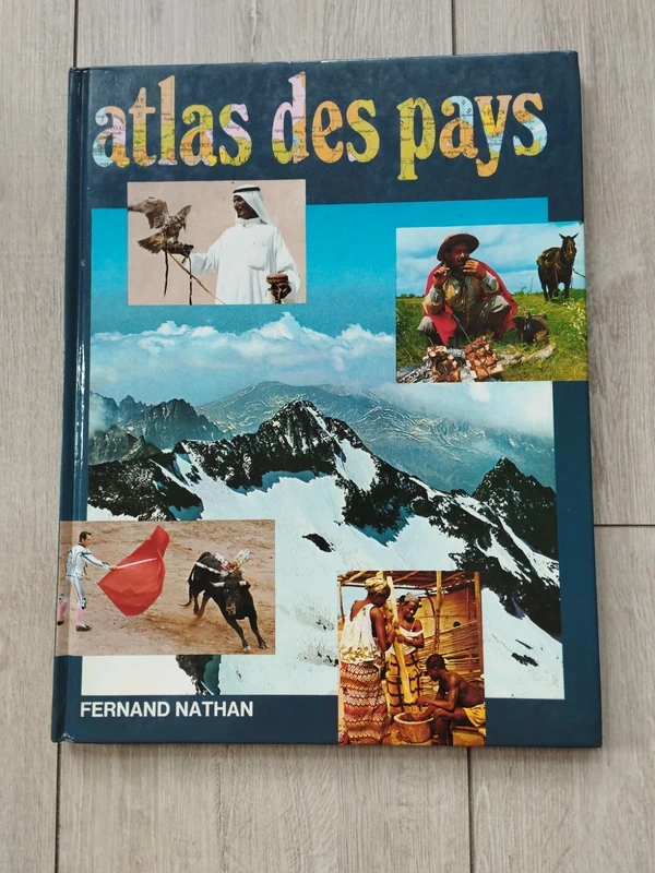 Atlas des pays. Vintage. Édition Fernand Nathan 1977