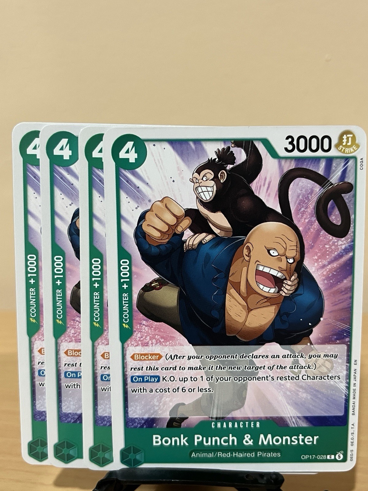 One Piece CCG Bonk Punch & Monster OP17-028 C Playset 4X