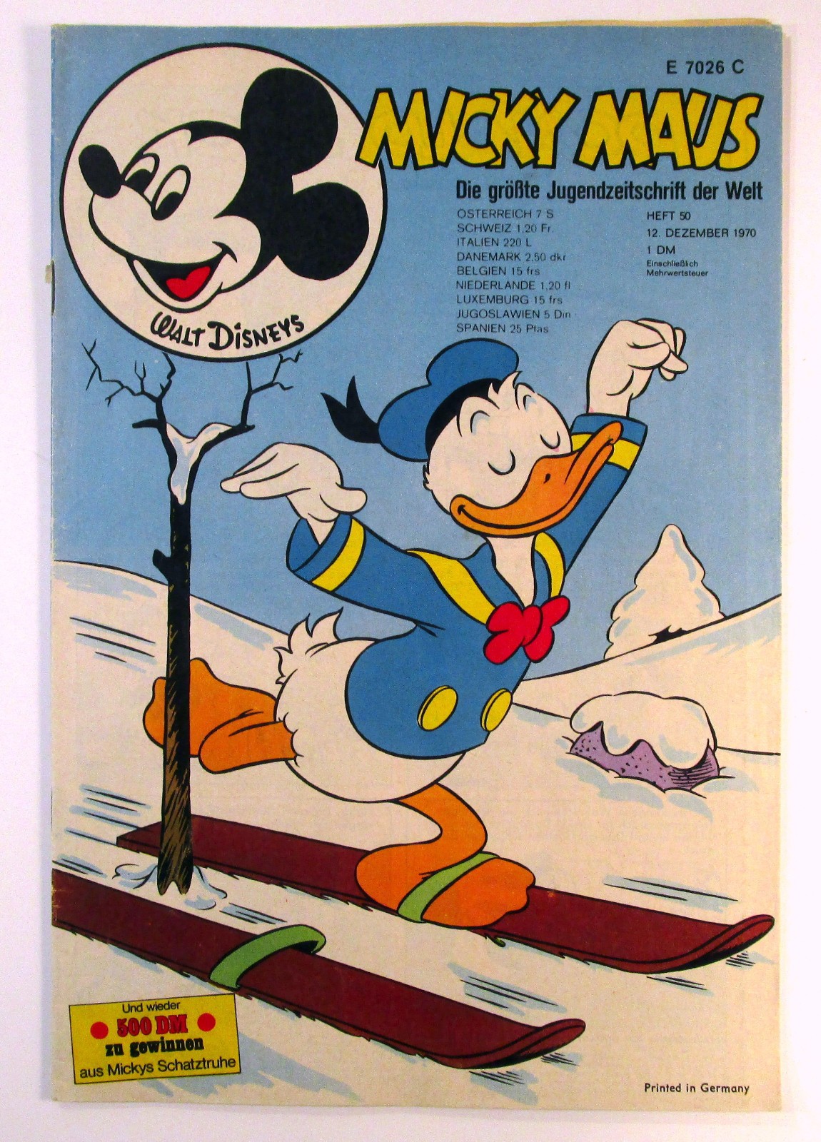 Topolino 1970 fascicolo 50 del 12 dicembre 1970 Walt Disney originale Ehapa Editore