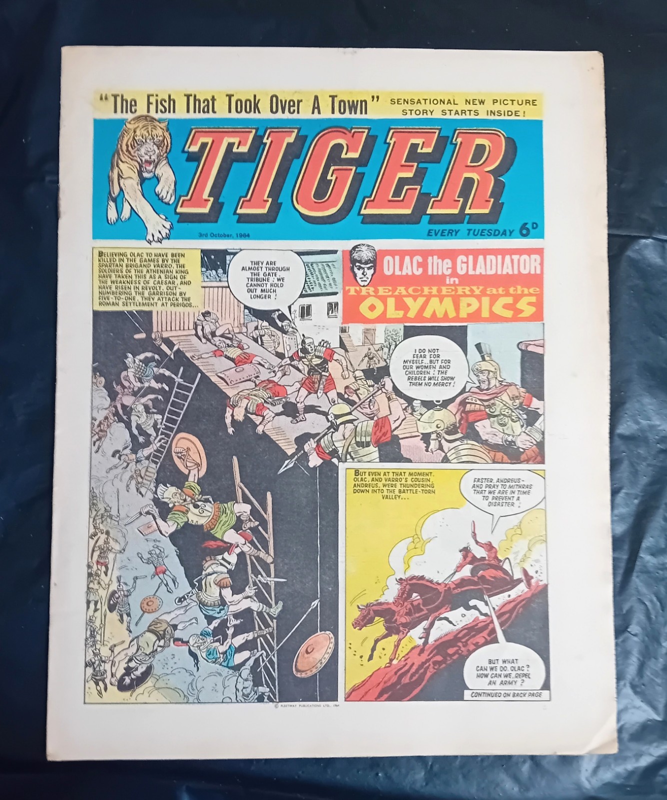 Tiger comic 3rd October 1964. Roy of The Rovers/Olac the Gladiator. FINE