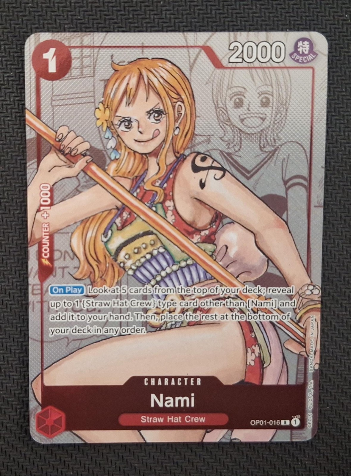 One Piece Card Game Nami OP01-016 Premium Collection Foil Promo English