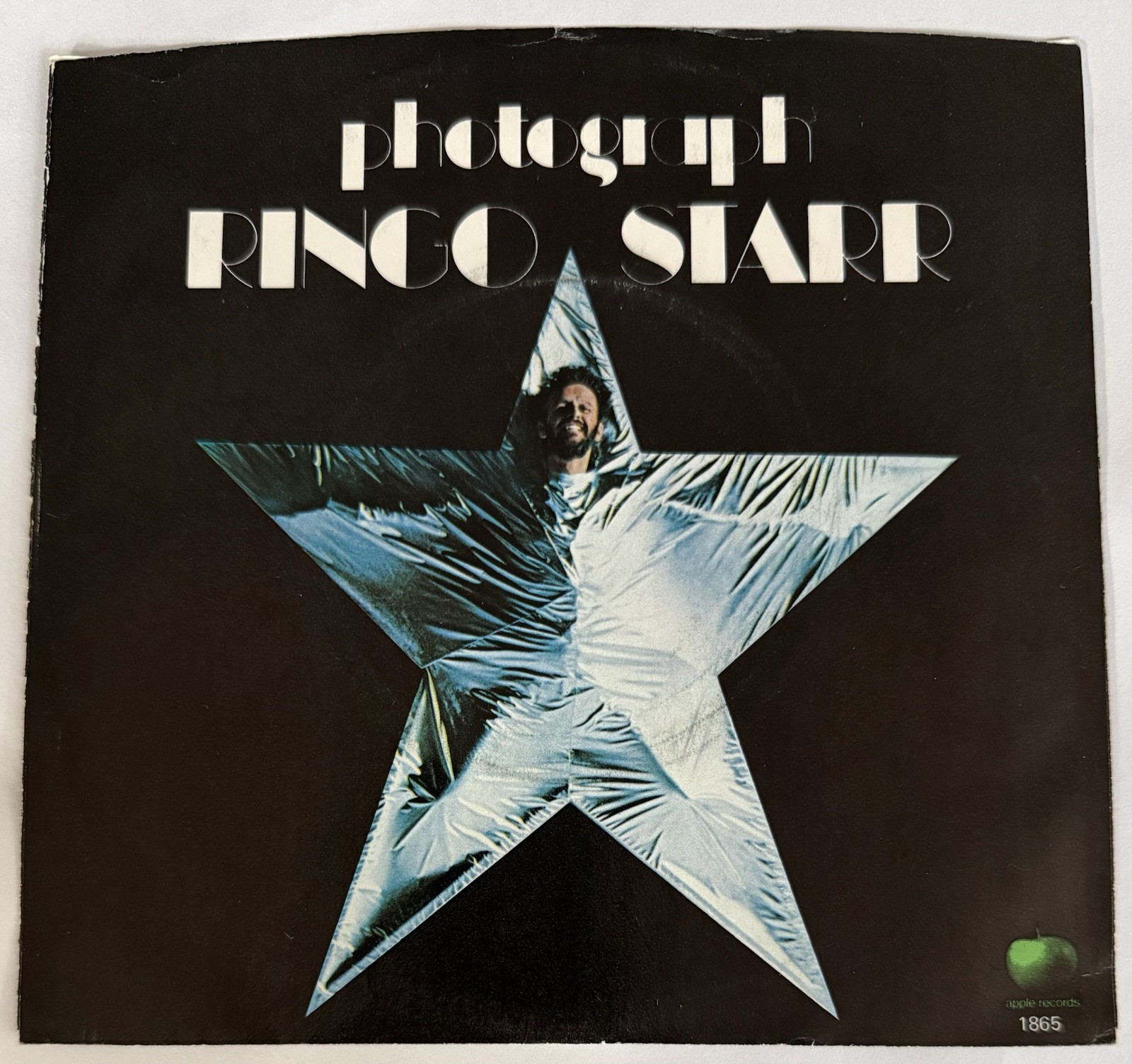 Ringo Starr Photograph Down & Out Apple 1865 45rpm W/PS (1973) Beatles