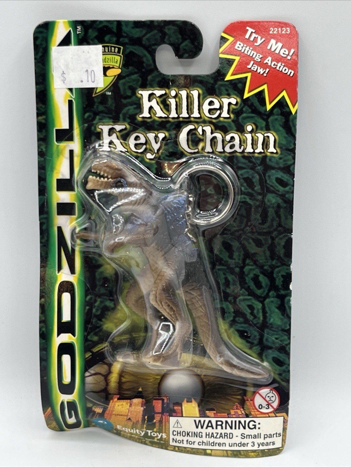 1998 Godzilla Killer Keychain Rare New Equity Toys Biting Action Jaw