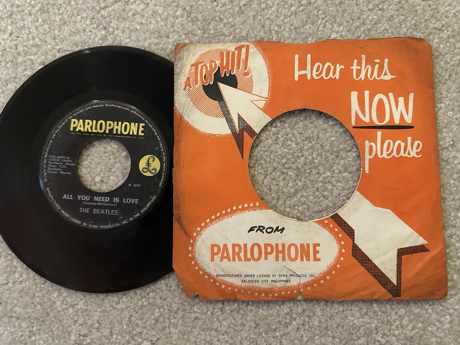 The Beatles 45 rpm Philippines 7" All You Need Is Love