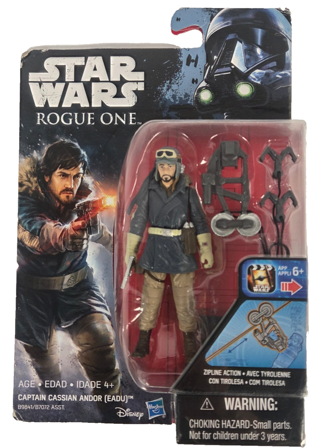 Star Wars Rogue One Captain Cassian Andor Eadu 3,75 pollici figura zipline NUOVO