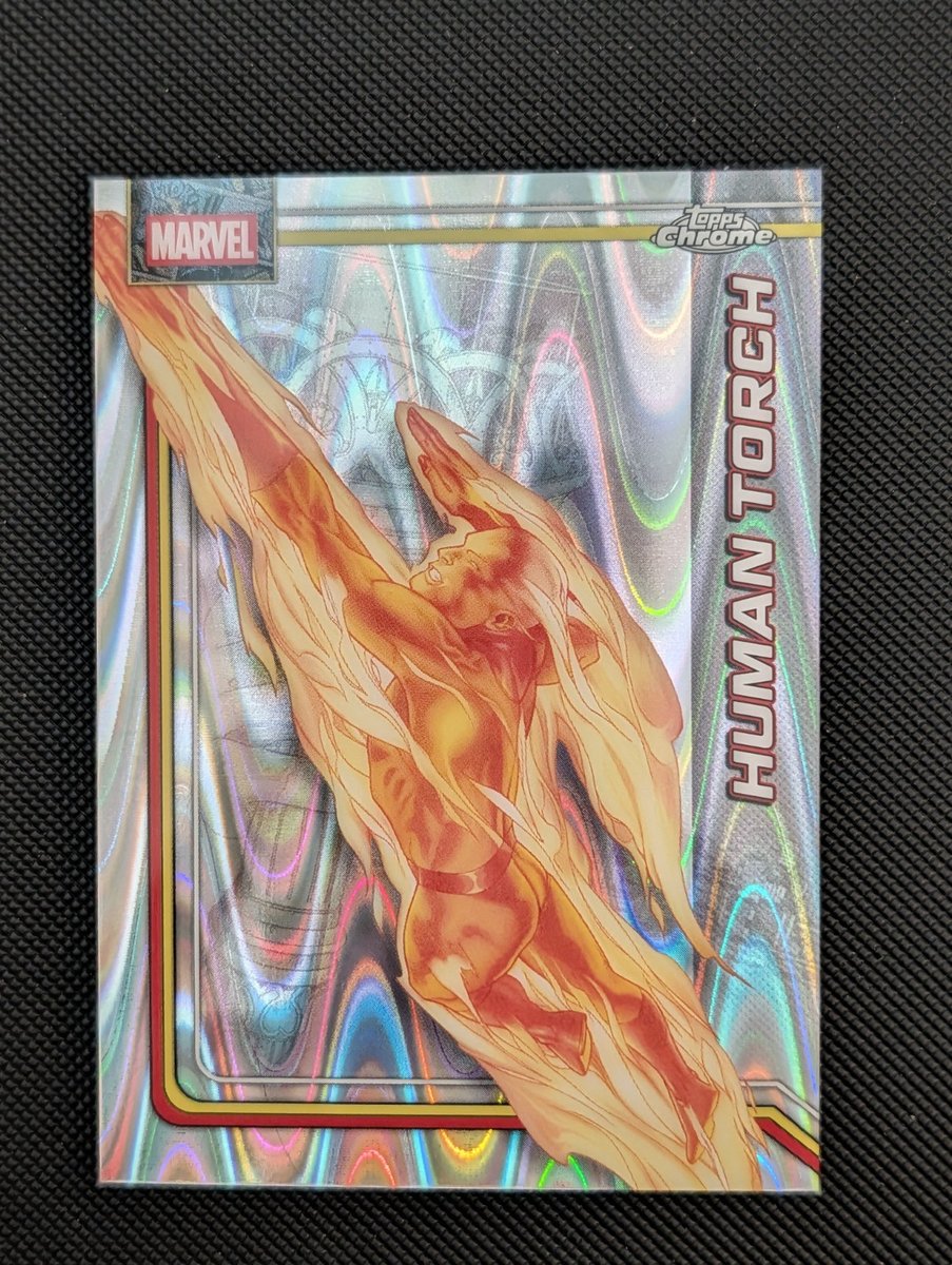 Headline: 2026 Topps Chrome Marvel Human Torch #051 RayWave Refractor 🔥 F4