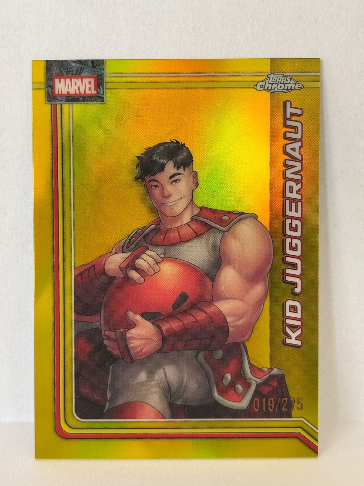 2026 Topps Chrome Marvel Comics Yellow Refractor 019/275 #064 Kid Juggernaut