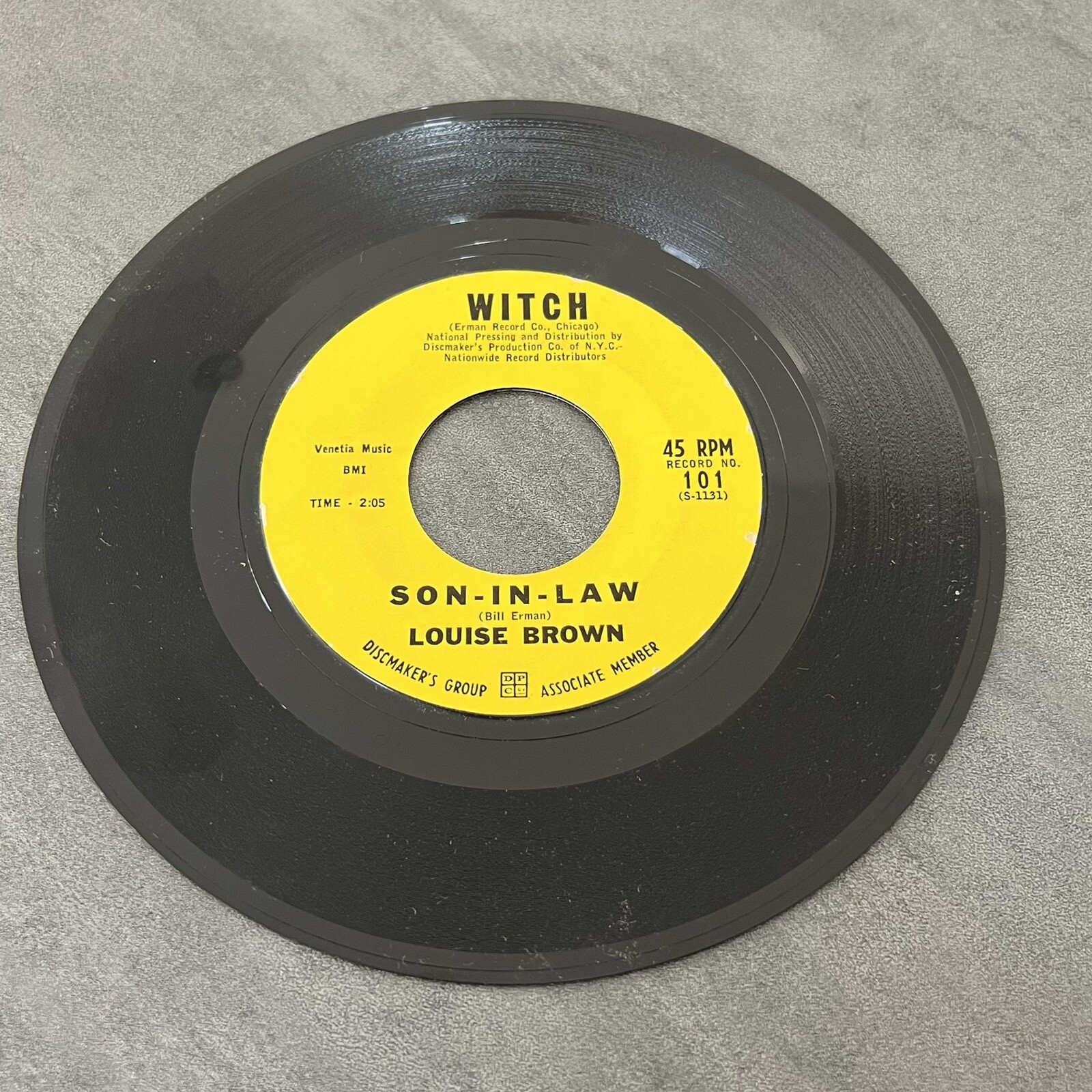 LOUISE BROWN: SON-IN-LAW & YOU GAVE ME MISERY 1971 WITCH VG R&B 45 RPM 7” VINYL