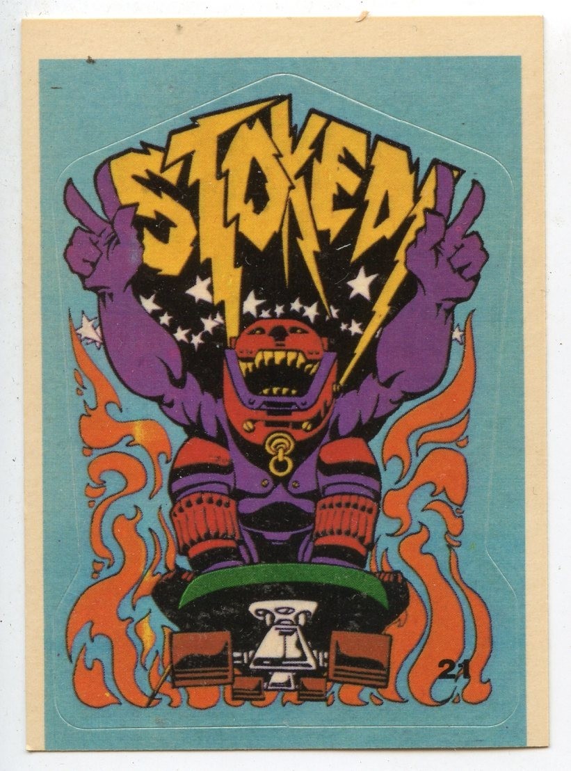Original 1978 Donruss Skateboarding Sicker Card 21 Stoked 