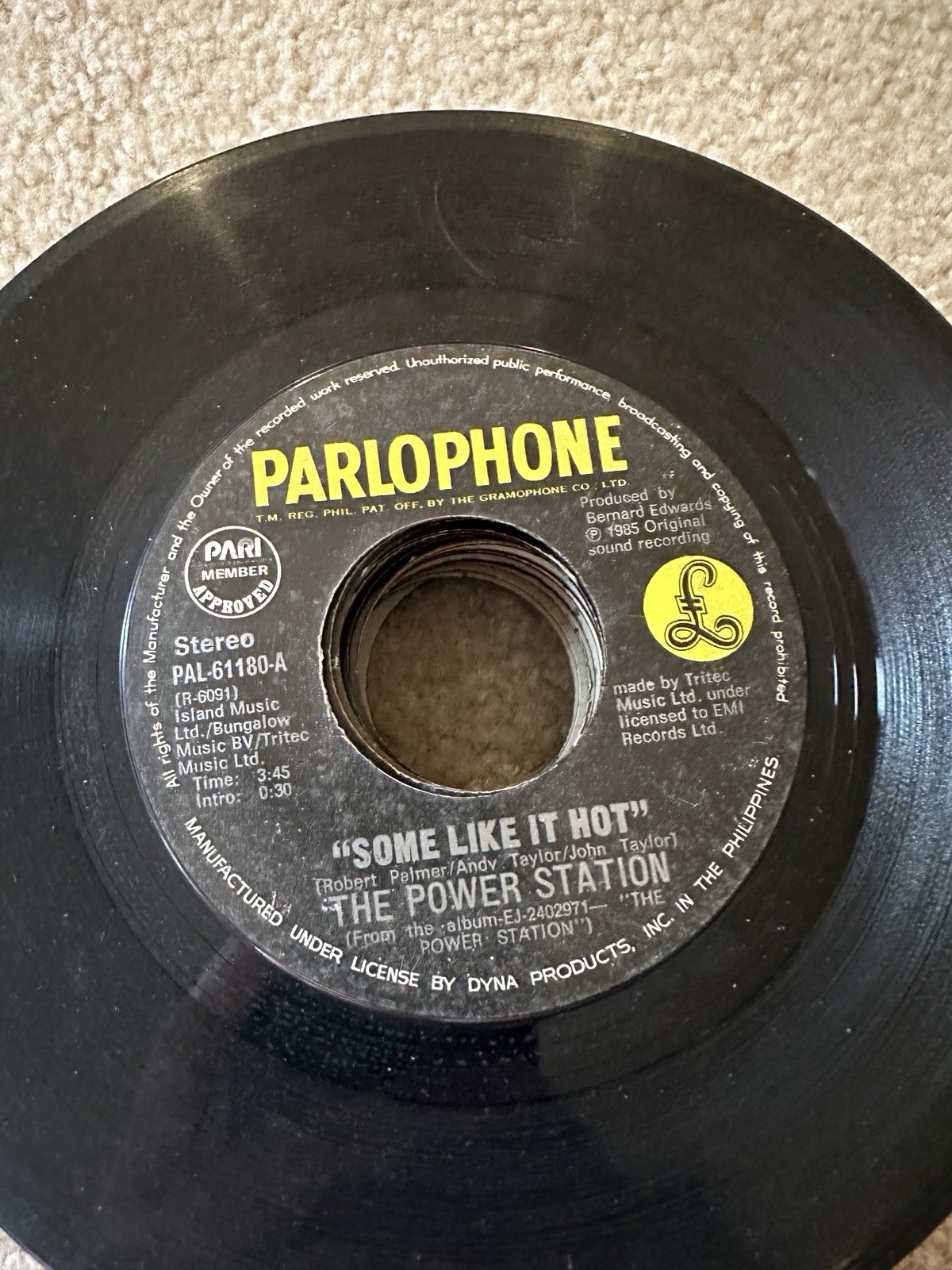 The Power Station 45 rpm Philippines 7" Some Like It Hot