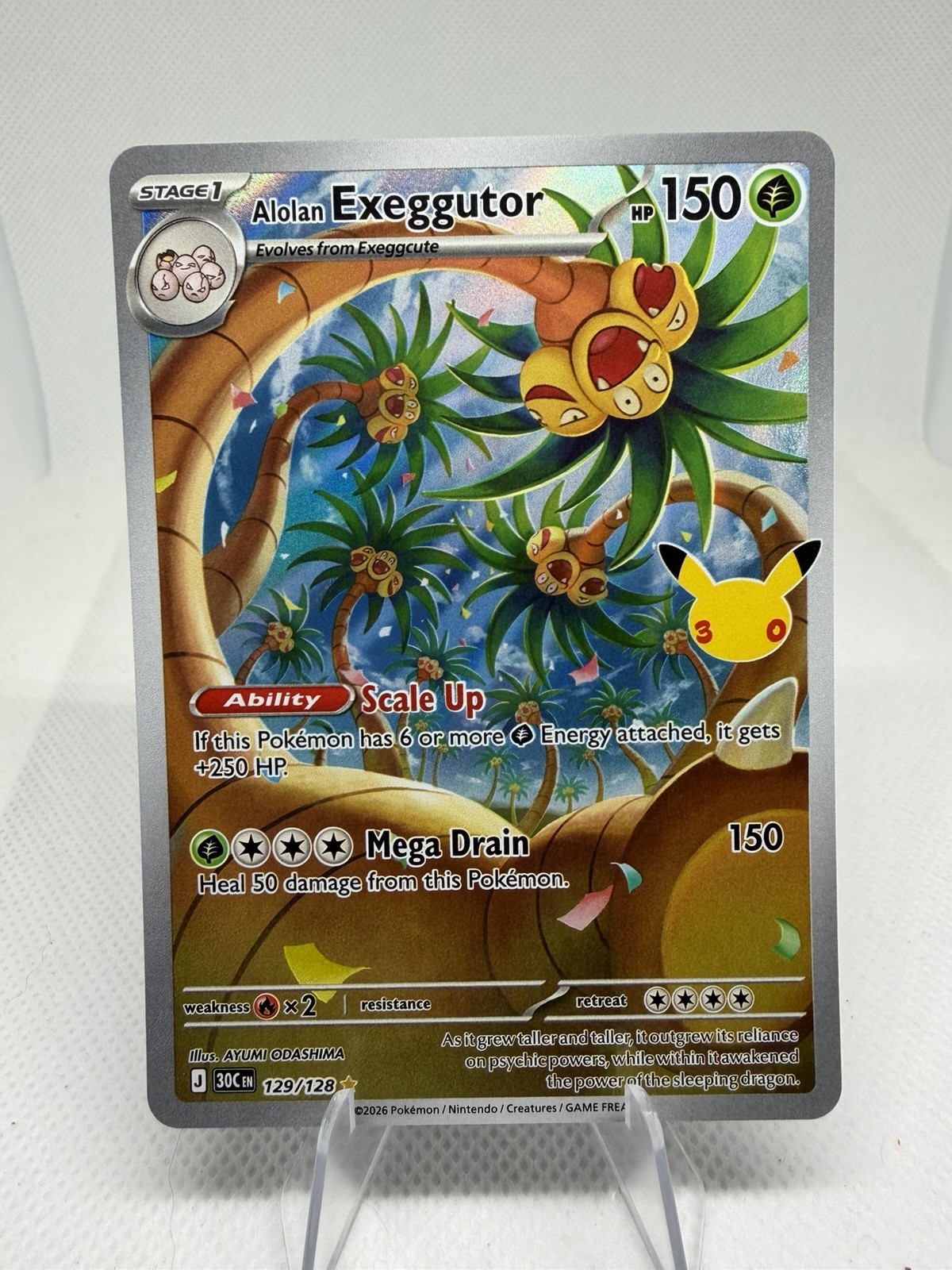 Alolan Exeggutor 129/128 IR Pokémon Celebrazione 30° Anniversario