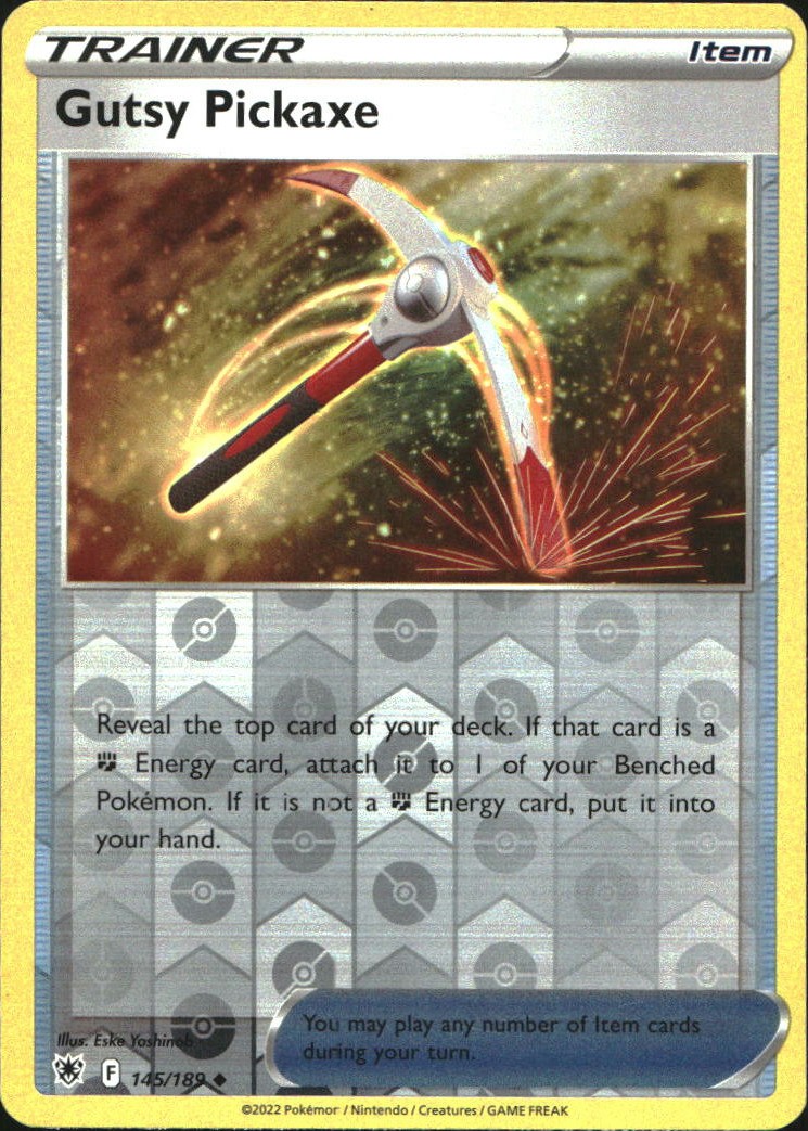 Piccone Gutsy 145/189 SWSH10 Radianza Astrale Reverse Holo U NM Pokémon — Inglese