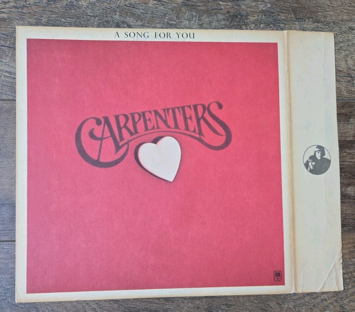 VTG Carpenters A Song For You Record LP 33 RPM 12" Vinyl A&M 33 RPM SP 3511