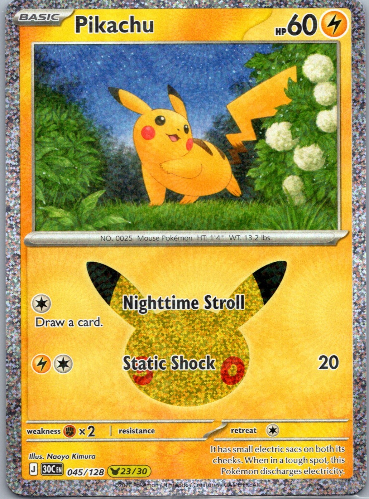 Pikachu 045/128 Pokémon 30th celebrations