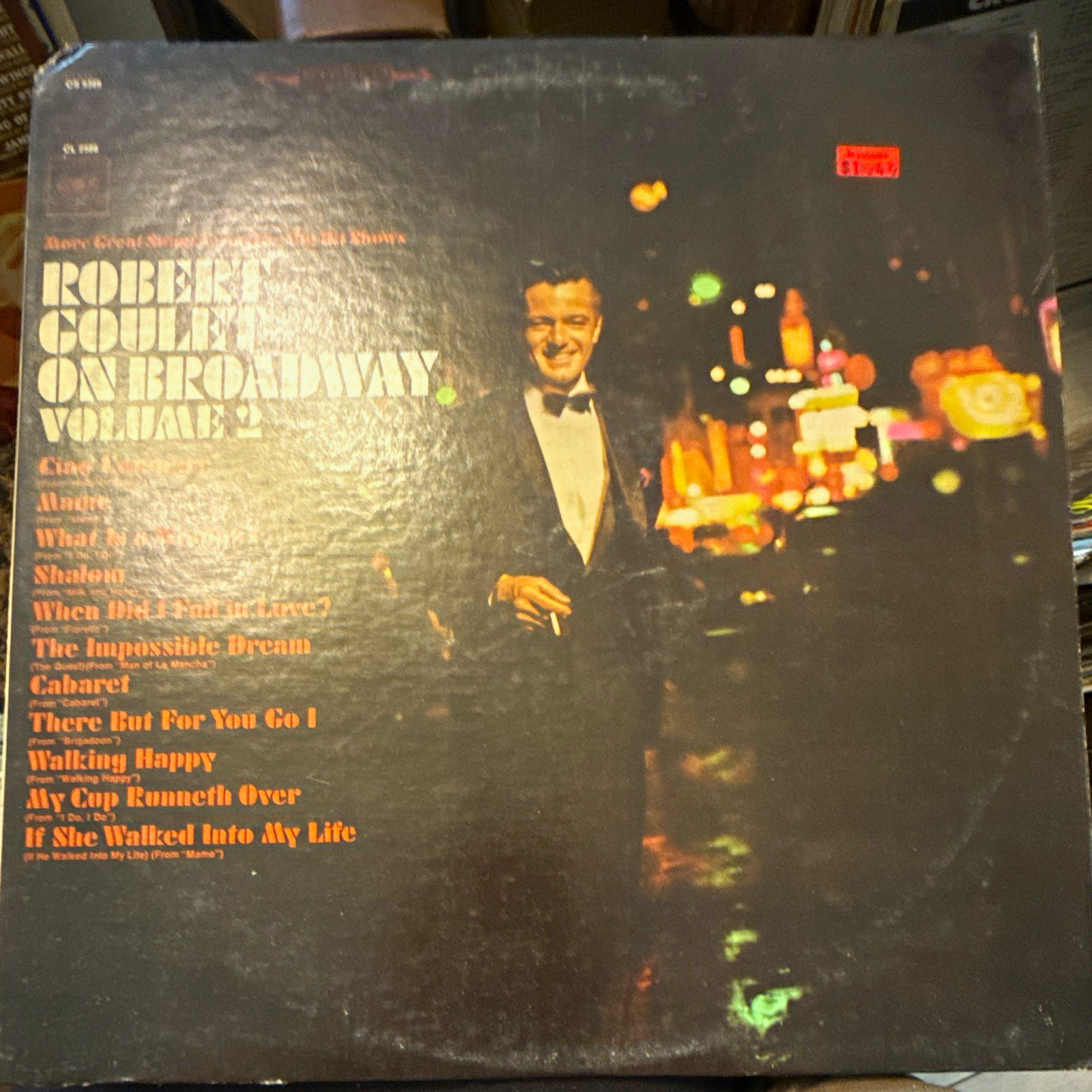 Robert Goulet On Broadway Vol. 2 12" Black Vinyl LP Columbia CS 9386