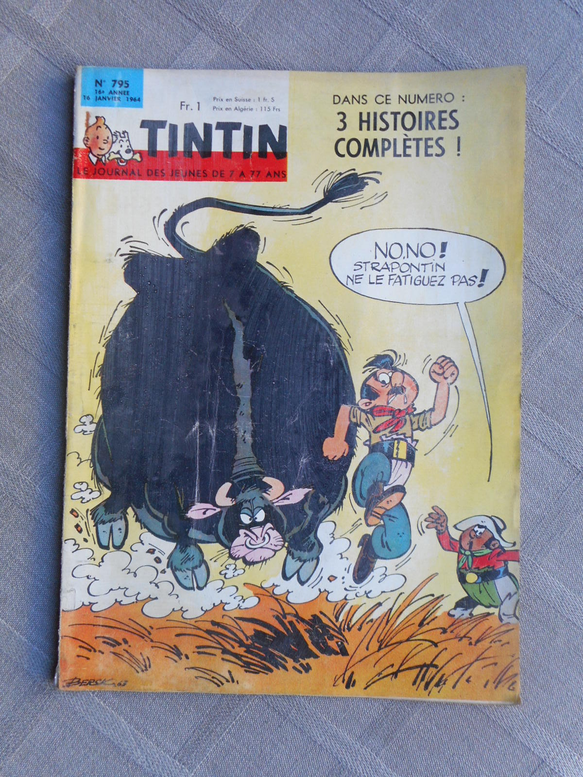 Hebdo Tintin 1ª Serie N°795 Stato Corretto Senza Più