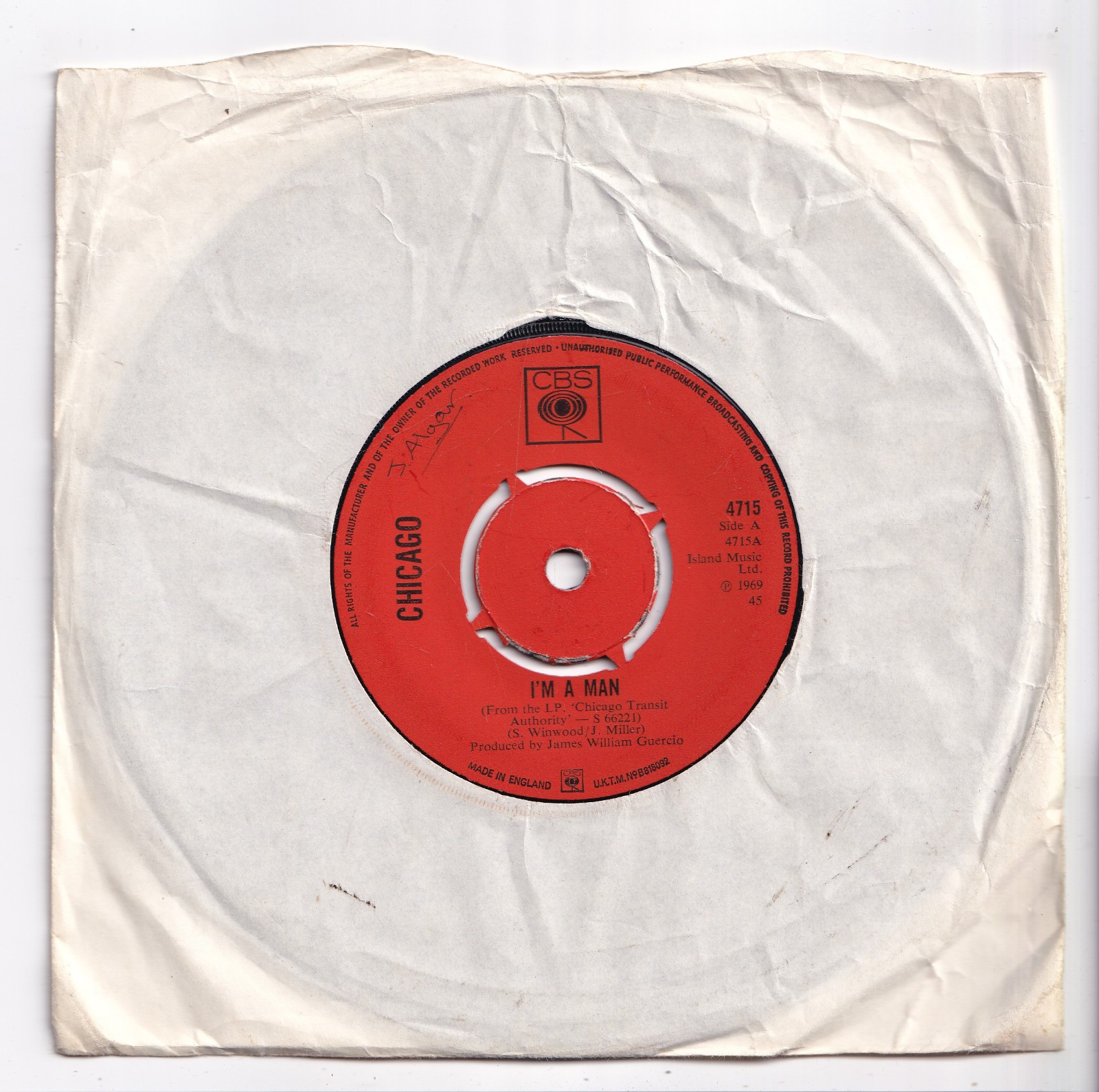 (AV505) Chicago, I'm A Man - 1969 - 7 inch vinyl