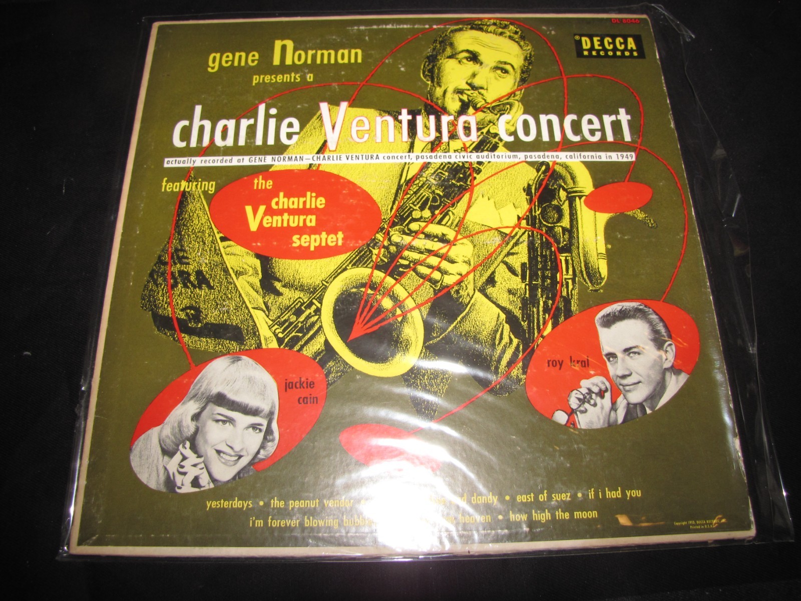 GENE NORMAN PRESENTS A CHARLIE VENTURA CONCERT - DECCA RECORDS LP DL8046 LP