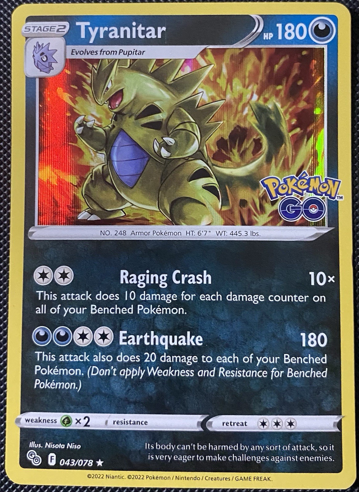 Tyranitar 043/078 Pokémon GO Holo LP Pokémon
