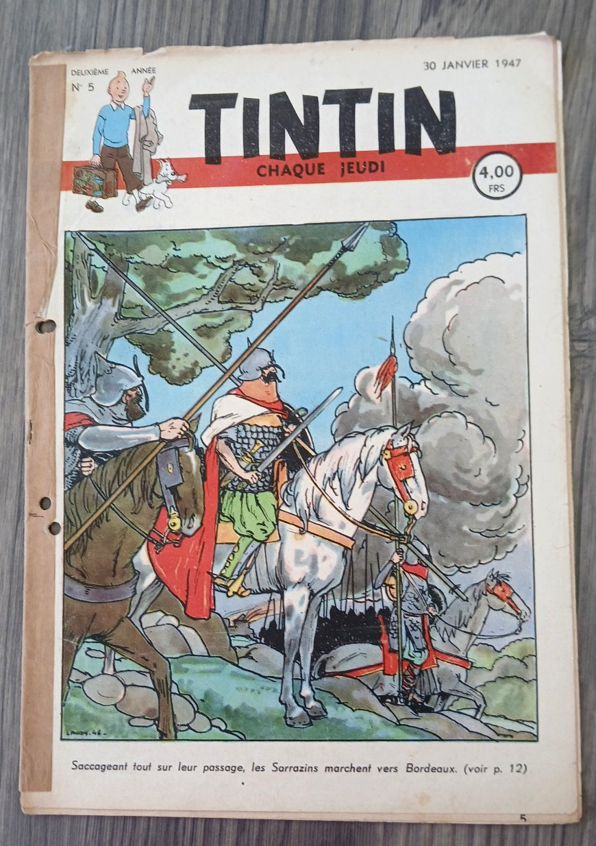 TINTIN n°  5 EDGAR P JACOBS LE RALLIC  LAUDY 30/01/1947 JO JETTE JOCKO Hergé
