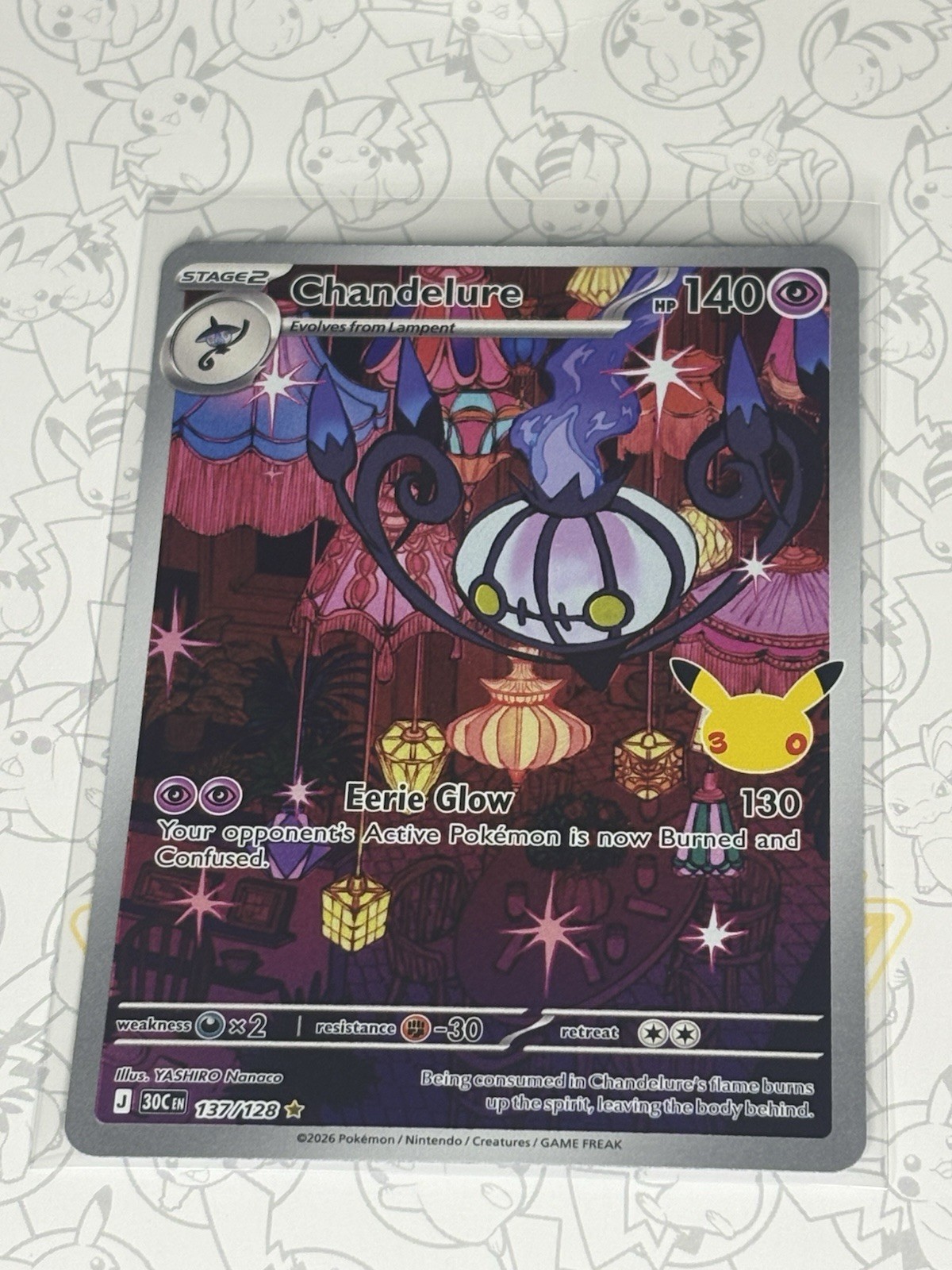 Chandelure 137/128 Me: 30th Celebration Holo