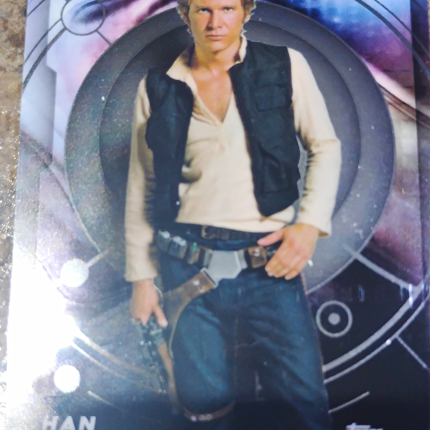 2026 Topps Chrome Star Wars Han Solo #83 viola rifrattore geometrico raro
