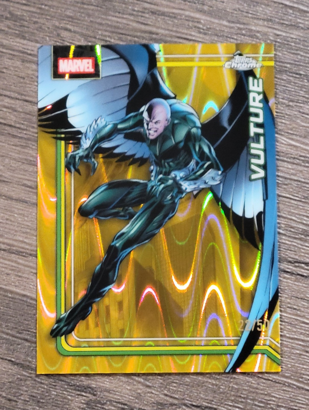 2026 Topps Chrome Marvel Vulture #192 rifrattore onda oro /50 