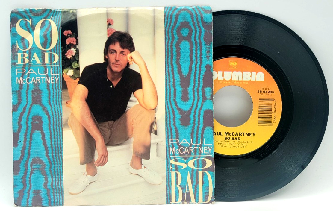 PAUL MCCARTNEY - SO BAD / PIPES OF PEACE - POP ROCK - PICTURE SLEEVE & 45