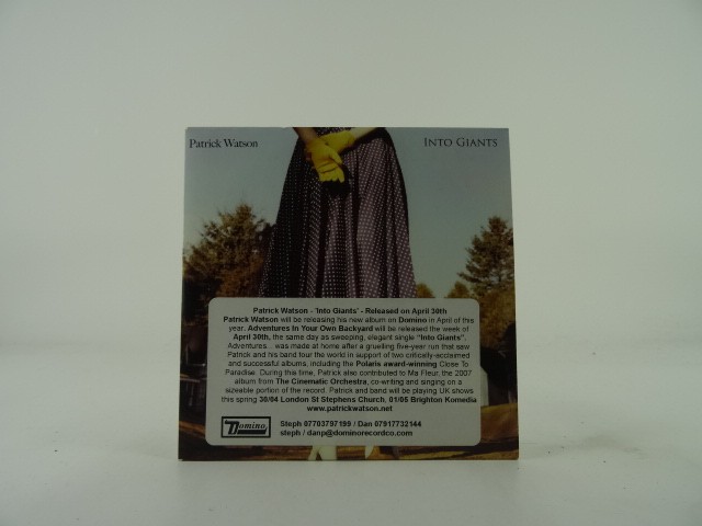 PATRICK WATSON INTO GIANTS (A74) 2 Track Promo CD Single including Card Sleeve D