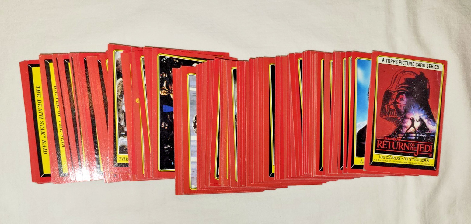 Star Wars Return Of Jedi Cards COMPLETE Set 132 NO Stickers Topps Series 1 ROTJ
