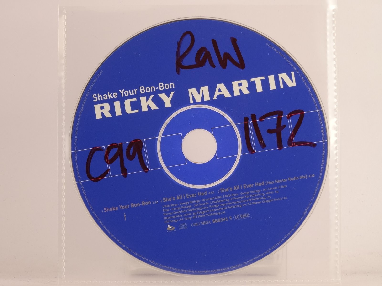 RICKY MARTIN SHAKE YOUR BON-BON (X8) 3 Track CD Single including Plastic Sleeve 