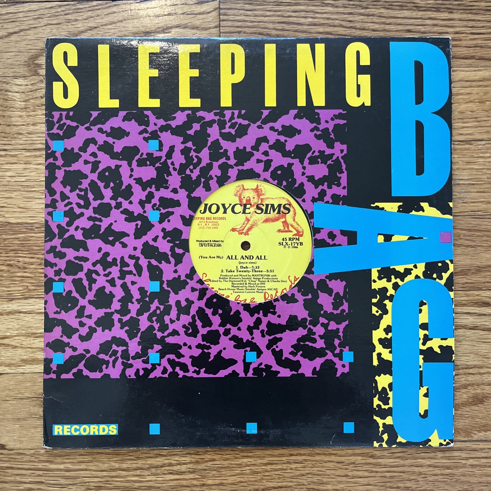 Joyce Sims – All And All 12" Vinyl Single 1986 Sleeping Bag Records R&B Soul