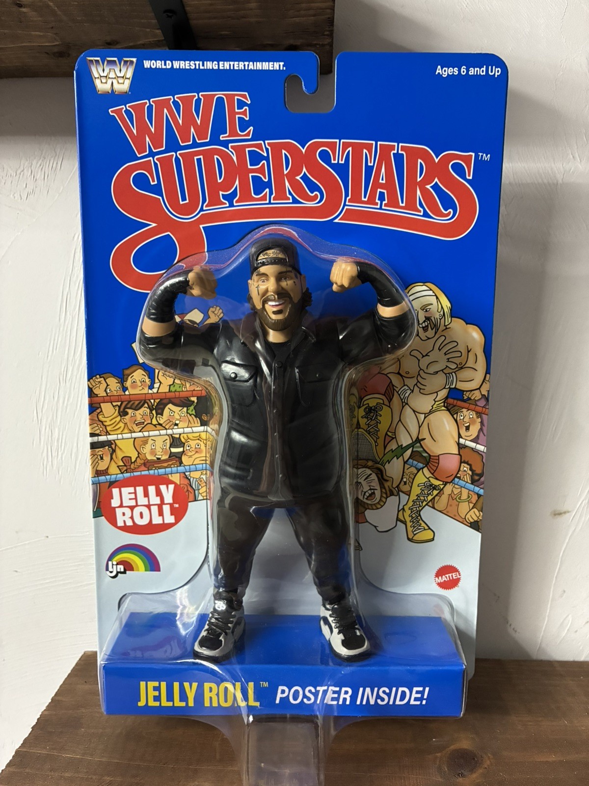 WWE LJN Superstars Serie 3 2026 Jelly Roll Figure Blue Card Nuova Rarità