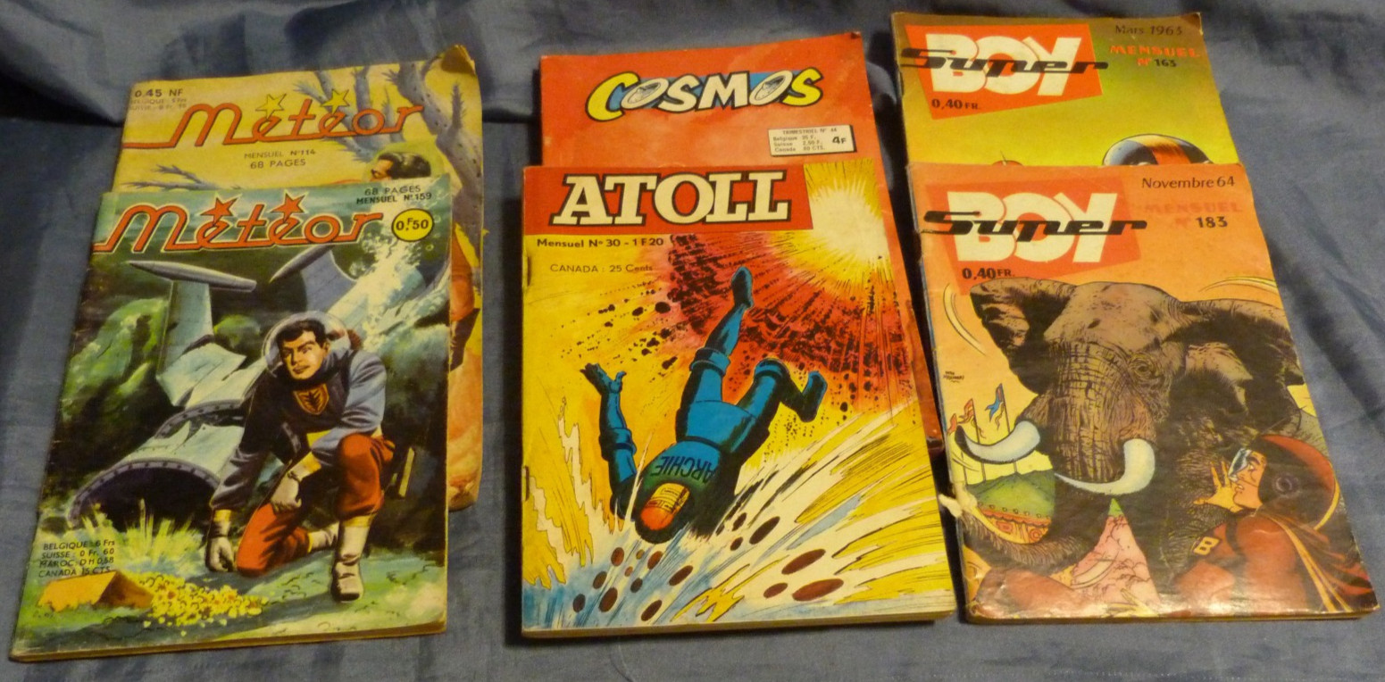 MÉTÉOR, ATOLL, COSMOS, SUPER BOY - LOT BD ANCIENNES : lire l'annonce