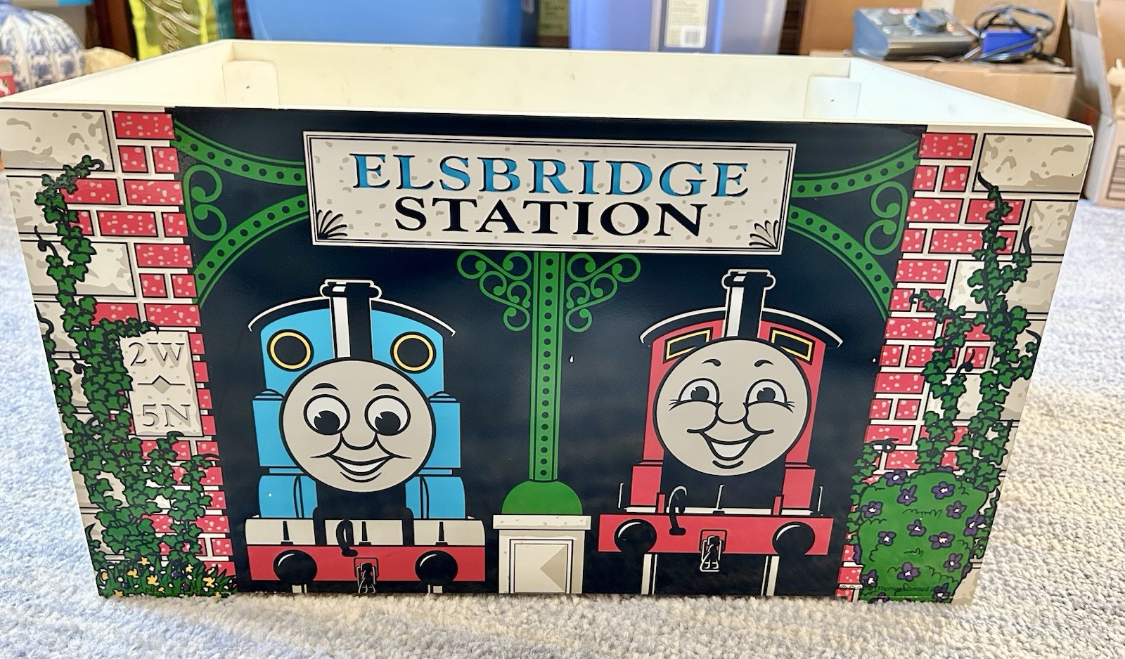 Vintage Wooden Thomas The Train Storage Crate Bench Elsbridge Station - Rare