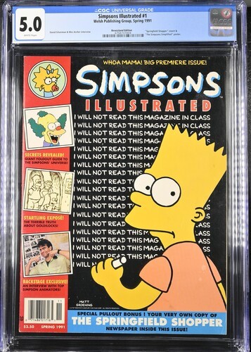 Rivista classificata Simpsons Illustrated #1 (1991) CGC 5.0