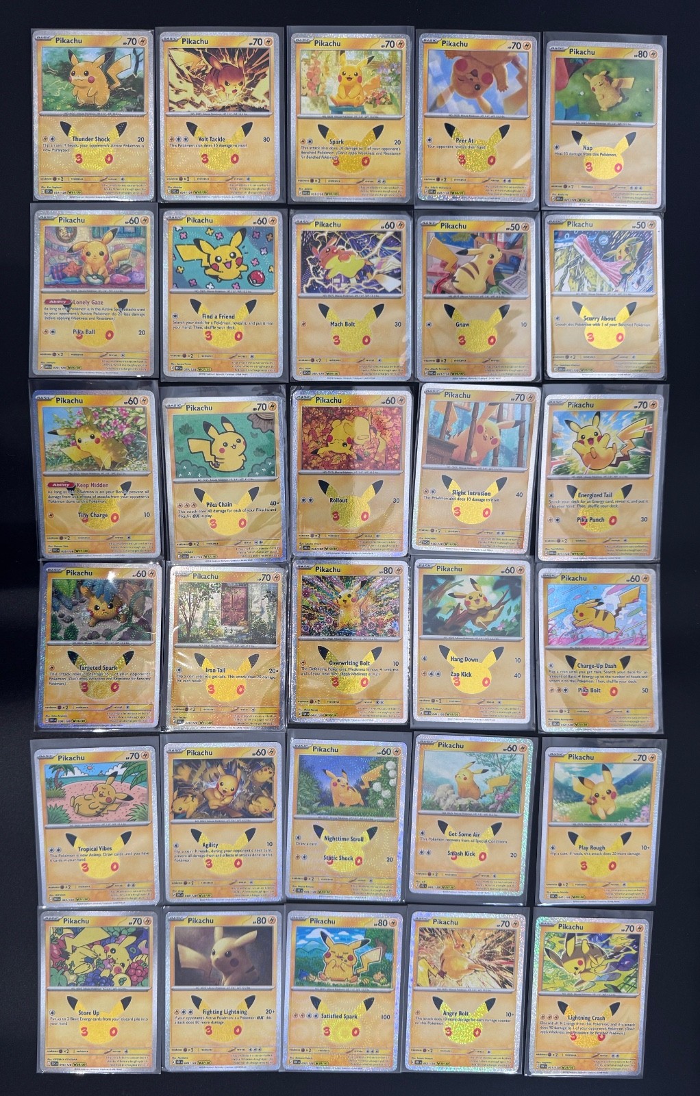 Pokemon - 30th Anniversary - Complete Pikachu Set 30/30