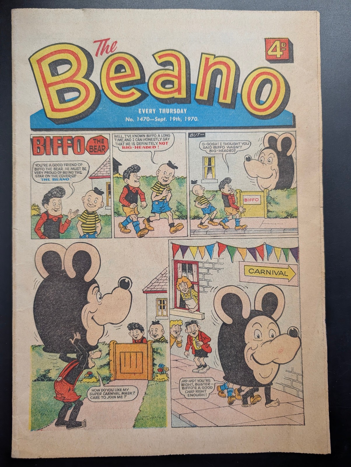 Beano Comic No 1470 September 19th 1970, Biffo the Bear