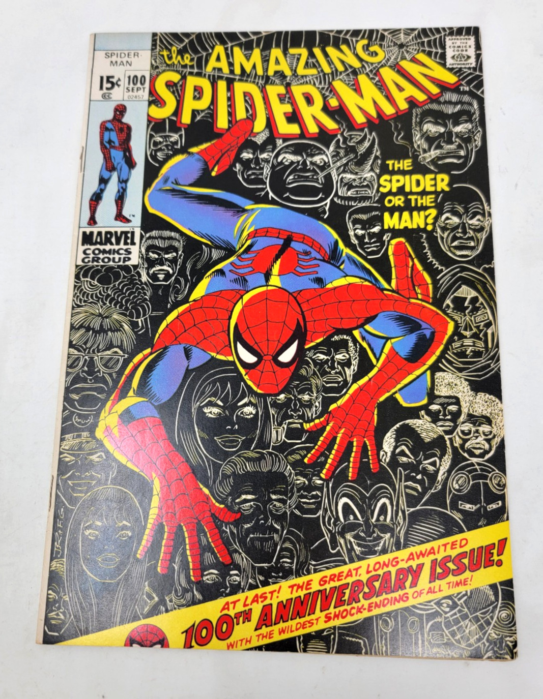 AMAZING SPIDER-MAN #100 Marvel Comics 1971 numero 100° anniversario 9.2+ WOW