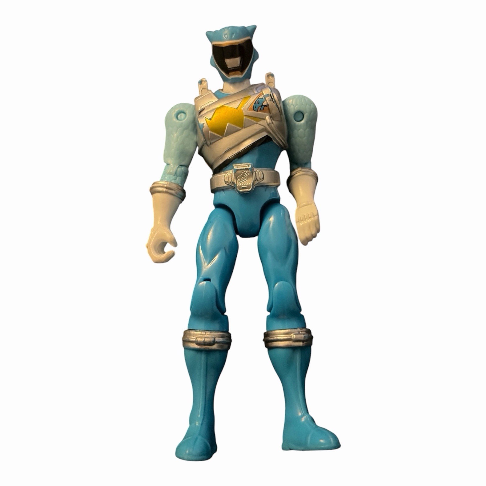 Modellino Power Rangers Dino Super Charge Dino Drive Silver Aqua Ranger 5,5" Bandai