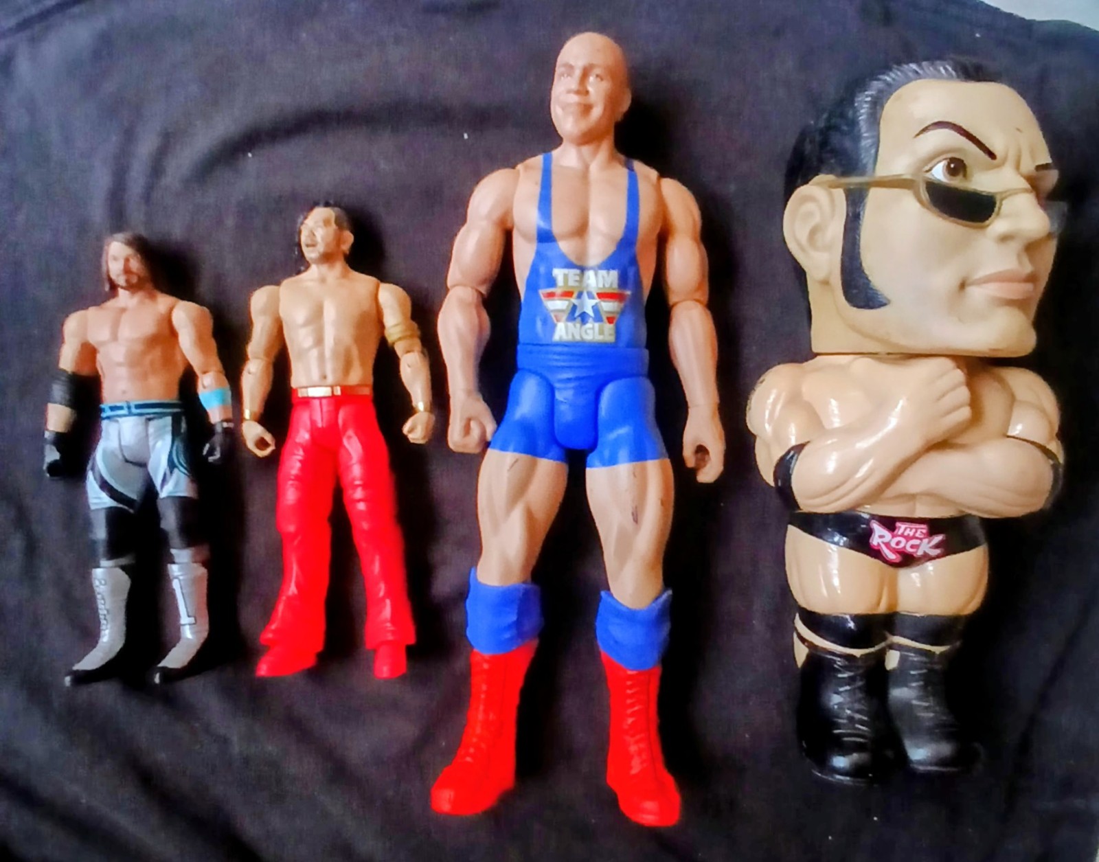 Lotto Figurine WWE Wrestling Kurt Angle AJ Styles Shinsuke Nakamura + 1999 The Rock