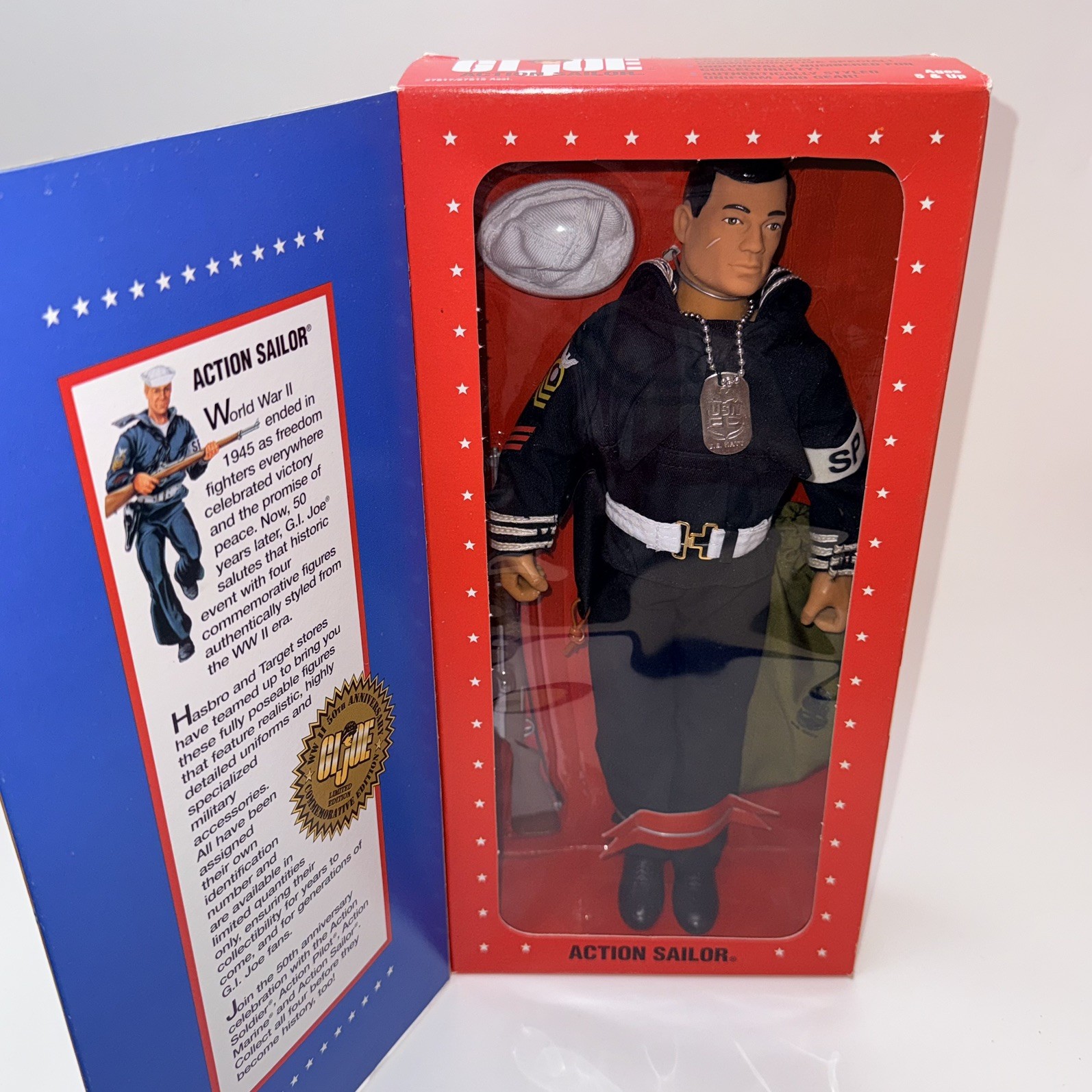 Figurina commemorativa GI Joe Action Sailor edizione limitata seconda guerra mondiale 50° anniversario