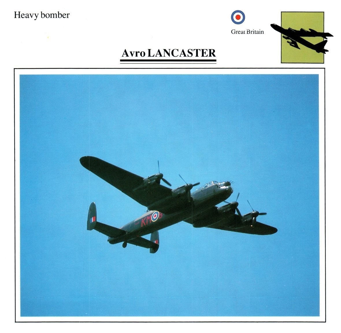 Avro Lancaster Edito service Military Aircraft Card Great Britain