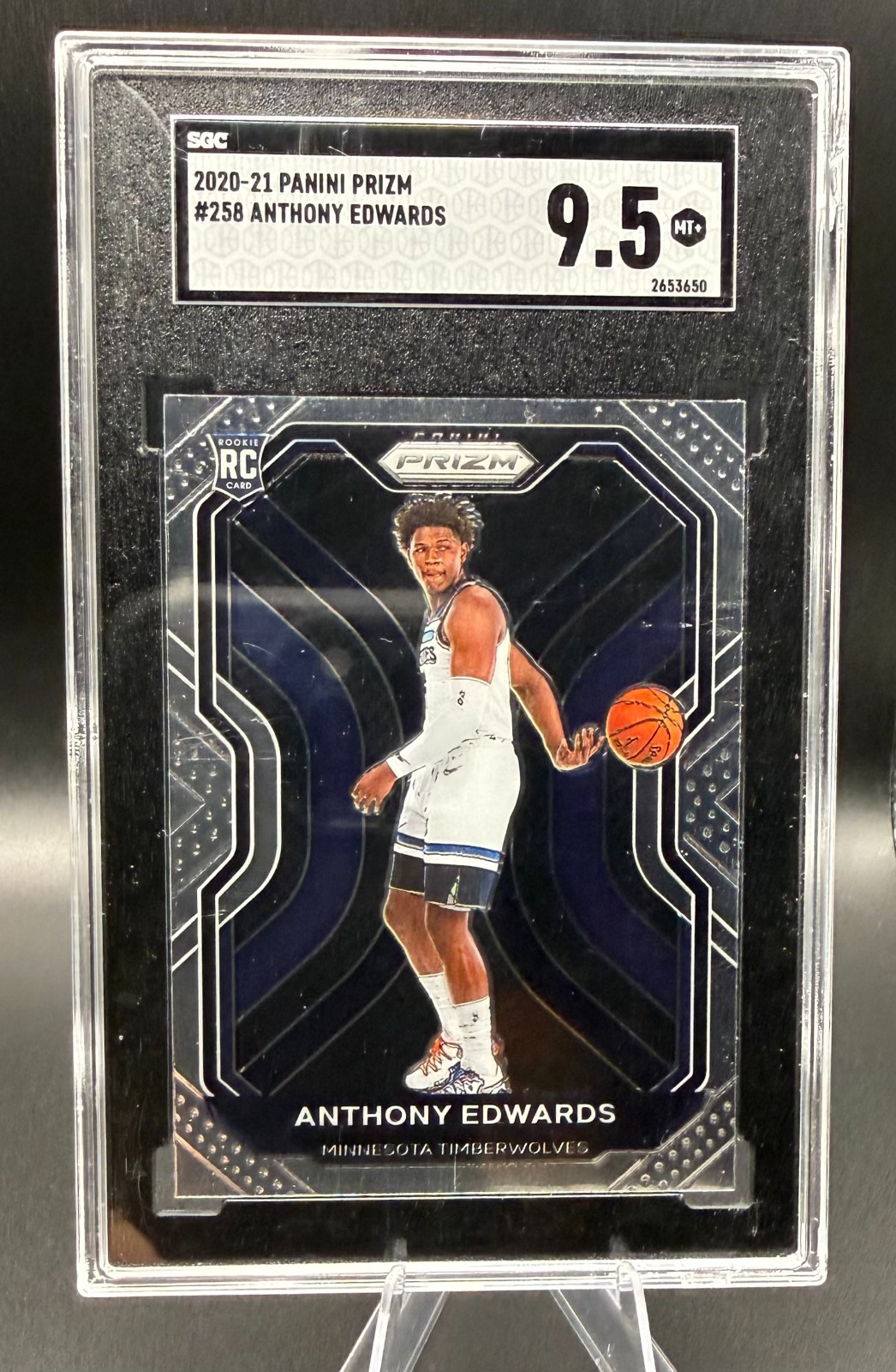 Anthony Edwards 2020 Panini Prizm Rookie (RC) #258 - Graded SGC 9.5 MT+ - 1489