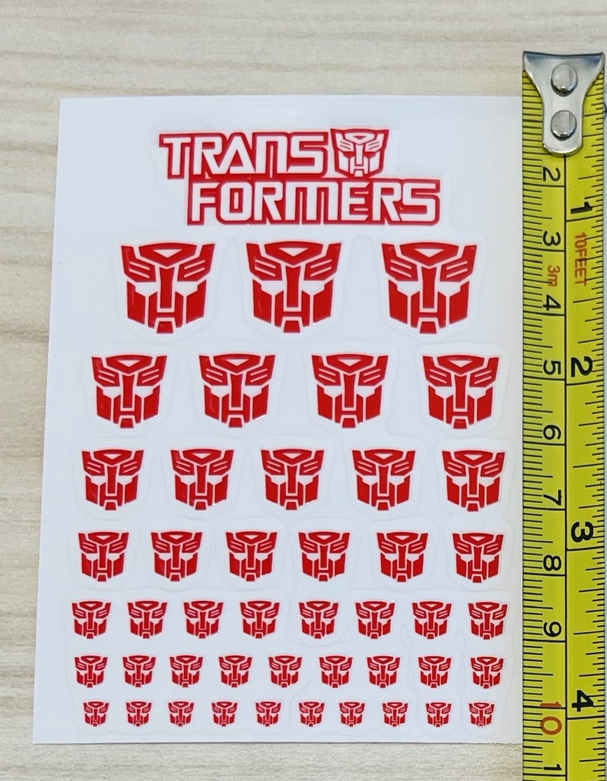 Transfer Decalcomanie Foglio Adesivo Logo Autobot - Trasformatori Sfondo Trasparente