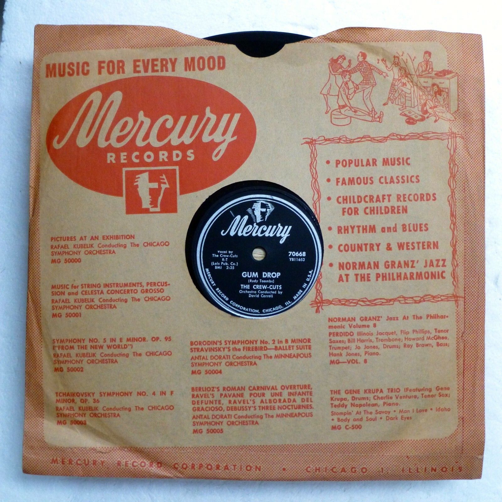 The Crew Cuts 78 RPM 10" Single Mercury VG++ VG+ 71 b/w Song Of The Fool