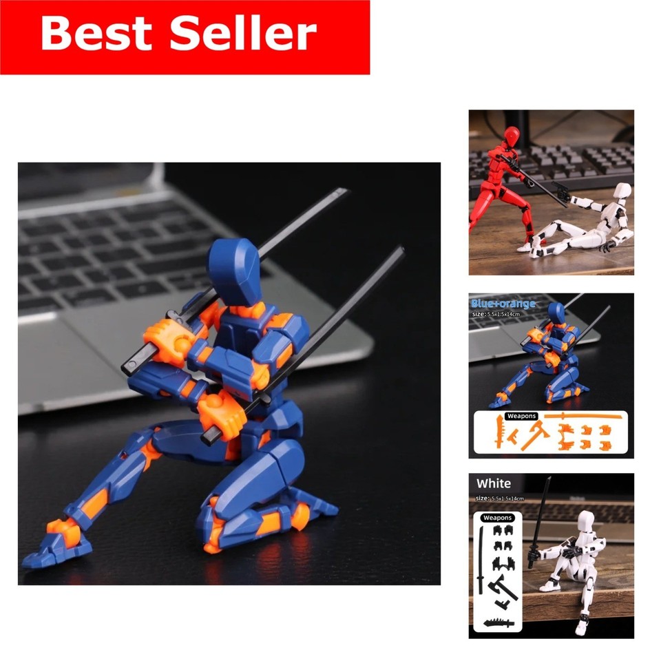 3D Printed Multi-Jointed Movable Robot Action Figure 5.5in Poseable Toy